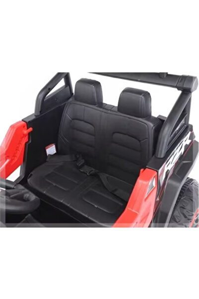 JHT Mașină electrică pentru copii, Telecomandă 2.4G, Roți rezistente cu suspensie, Motoare 4x38W, Baterie 12V7Ah, cu lumini LED, USB, MP3, Bluetooth, Centură de siguranță, Roșu