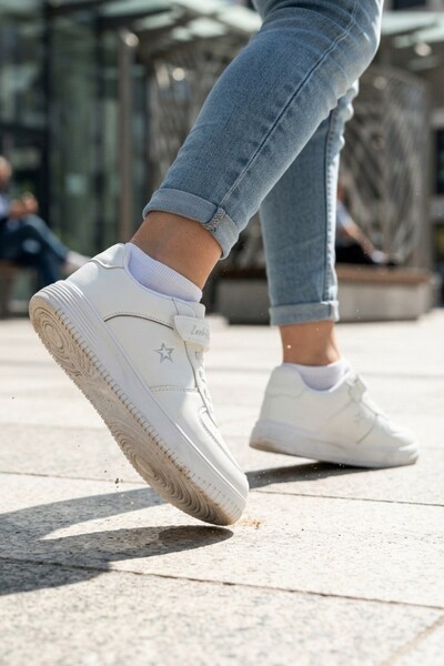 İncim White Daily Sneaker Velcro Unisex Children's Sports Shoes