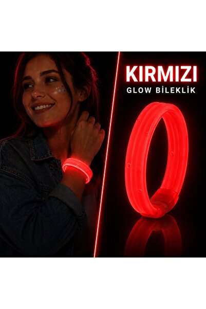 Skygo Red Thick Glow Bracelet – Shatter-Resistant Party and Festival Wristband