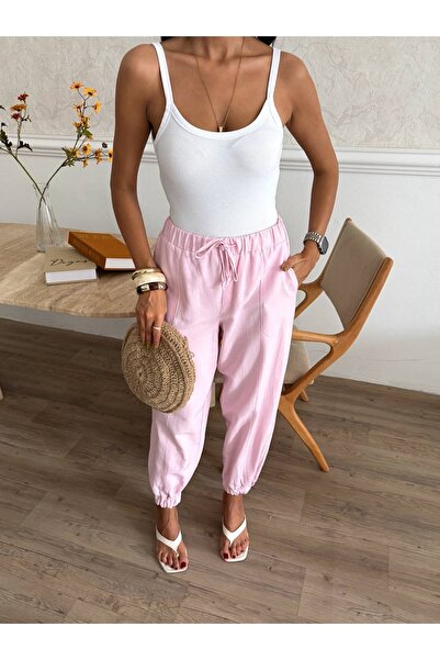 Ekim Store Pantaloni Palazzo din in cu buzunare largi, model Morcov