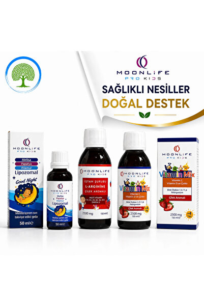 Moonlife MooLife Pro Kids Good Night 50 ml & L-Arginine Çilek Aromalı İştah Ş...