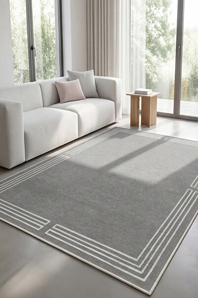 G&C HOME Modern Gri Kaymaz Taban Dijital Baskılı Salon Antre Mutfak Yolluk ve...