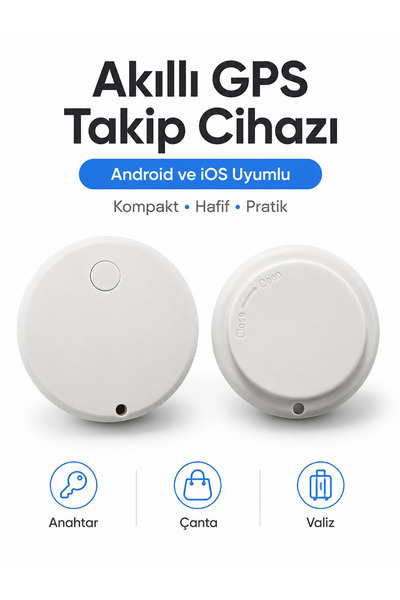 Konum Takip Cihazı Android ve iOS Uyumlu, 3 Yıla Kadar Pil Ömrü, Anahtar Çanta Valiz Cüzdan