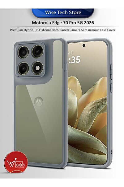 Wtech Motorola Edge 70 Pro 5G 2026 Premium Hybrid TPU Silicone with Raised Ca...