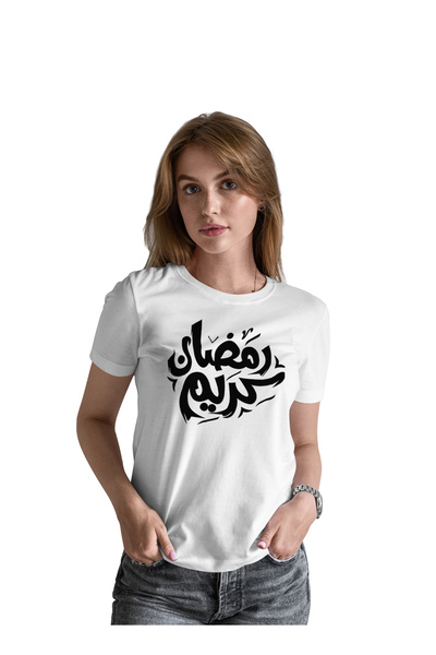 Generic عالم الموضة تيشرت قطن بطباعة عالية الجودة بتصميم رمضان