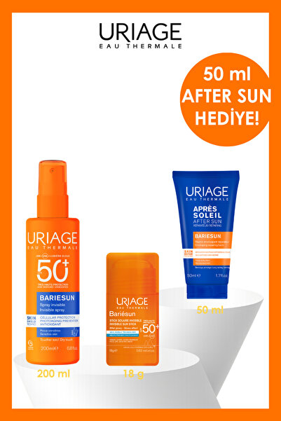 Uriage BARIESUN SPF50+ Parfümsüz Yüz ve Vücut Spreyi 200ml + Invisible Stick ...