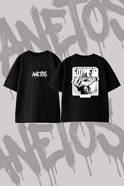 Anetos Eminem Slim Shady_3 Σχέδιο με στάμπα Oversize T-Shirt με λαιμόκοψη ποδ...
