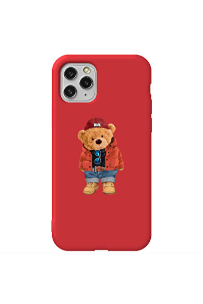 Other Apple iPhone 11 Pro Bear in a hat Red Colored Silicone TPU Θήκη