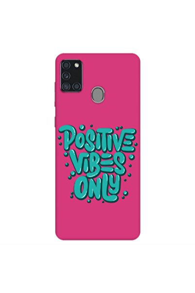 Other Samsung A21S Positive Vibes Only Fuchsia Colored Silicone TPU Θήκη