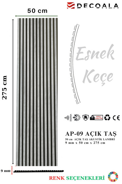 DECOALA Mdf Ahşap Akustik Duvar Paneli