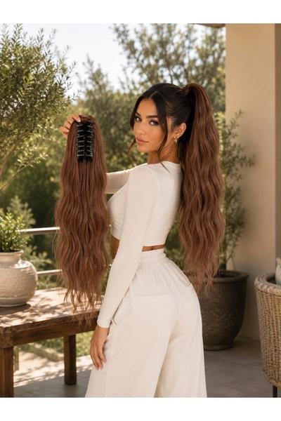 favorim peruk Luxury gerçek saç dokusunda at kuyruğu
