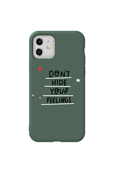 Other Apple iPhone 11 Dont Hide Your Feelings Dark Green Colored Silicone TPU...