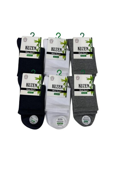 Mariposa Secret Kuzen Stitch-Free Half-Conch Bamboo Men's Socks 12 Pieces