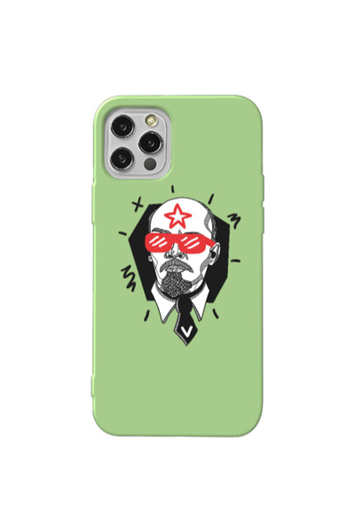 Other Apple iPhone 12 Pro Max Stars and glasses Light Green Colored Silicone ...