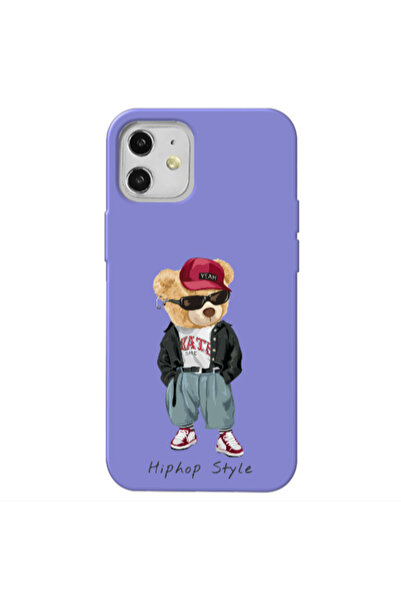 Other Apple iPhone 12 Hip hop style Purple Colored Silicone TPU Θήκη