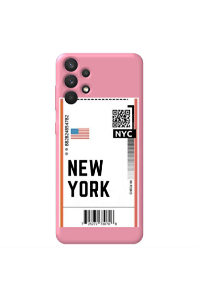 Other Samsung A32 4G New York NYC Pink Colored Silicone TPU Θήκη