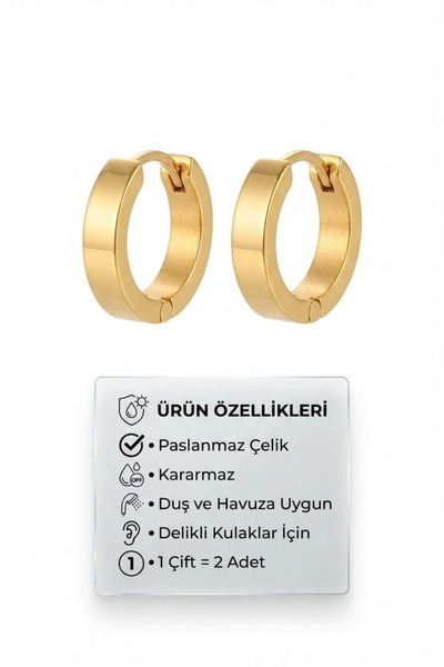 Blisse Piercing Unisex Klasik Model Cerrahi Çelik Halka Küpe