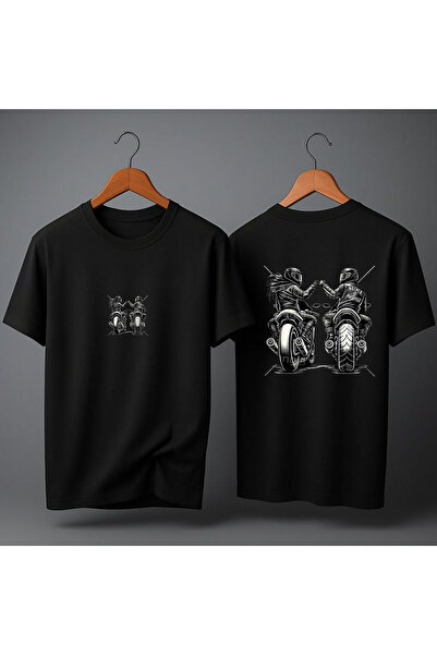MAGORS Oversize Black Biker Club Back Printed Premium Unisex T-Shirt