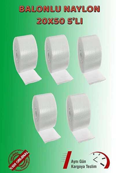 DCA SUPPLY STORE Balonlu Naylon 20 Cm X 50 Mt 5-li Set Patpat Pıtpıt Ambalaj,...