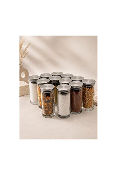 Empressco Spice Jar Set with Thick Glass and Vacuum-Sealed Metal Lids, Stylis...