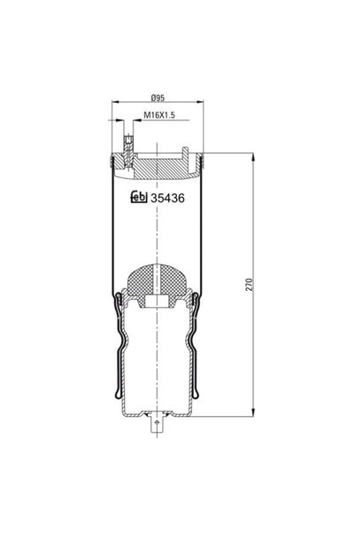 FEBI BILSTEIN Perna de Aer Cabina Soferului Fata Rvi Magnum 09.90- RENAULT TR...