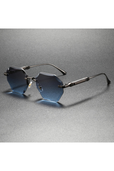 Choice4 qiangkuanghuilanpian Trendy and Stylish Geometric UV-Protective Sungl...