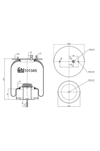 FEBI BILSTEIN Perna de Aer Fata (diametru: 205mm) Rvi Premium Premium 2 02.96...