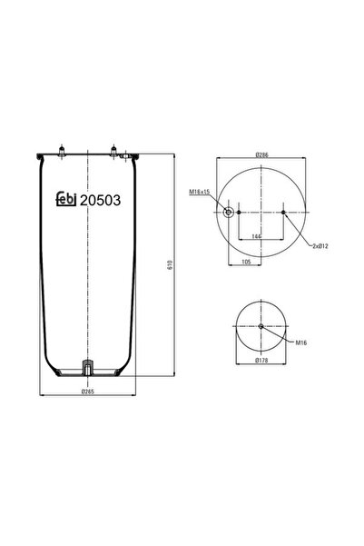 FEBI BILSTEIN Perna de Aer Spate (diametru: 267/286mm) Scania 4 G I P I R I T...