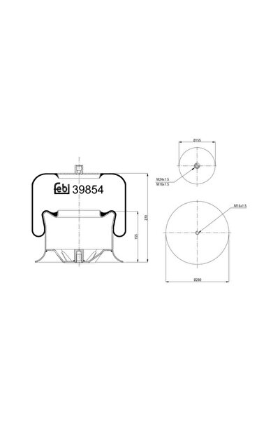 FEBI BILSTEIN Perna de Aer Fata Dreapta Mercedes Actros Actros MP2 / MP3 Aroc...