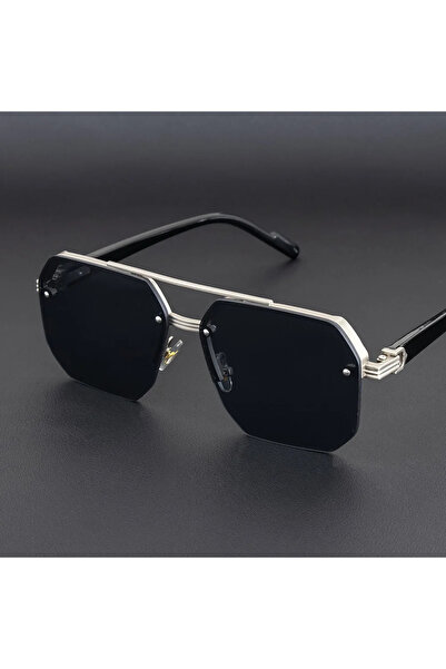Choice3 C2 Men's Metal Sunglasses Square Half Frame Rice Nails Casual Trend G...