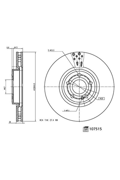 FEBI BILSTEIN Set 2 Discuri Frână Față Dreapta/Stânga Mercedes A (V177) A (W1...