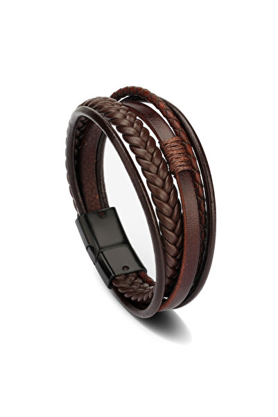 Choice1 Brown Black 21CM ZG Hot Selling Fashion Leather Rope Hand-Woven Brace...