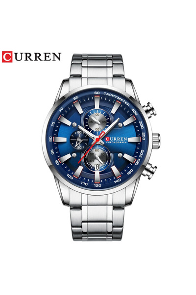 Choice3 Curren 8351 Silver Blue Men six-pin multifunctional quartz watch Wate...