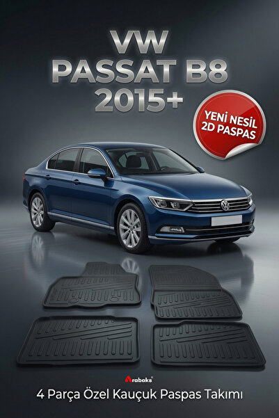 Arabaks VW Passat B8 2015+ 4 Parça YENİ NESİL 2D Kauçuk Paspas Takımı - Özel ...