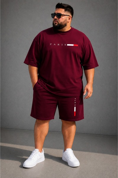 ZAVIXO Men's Large Size Oversize Shorts Set 100% Cotton 2-Piece Set Casual Sp...