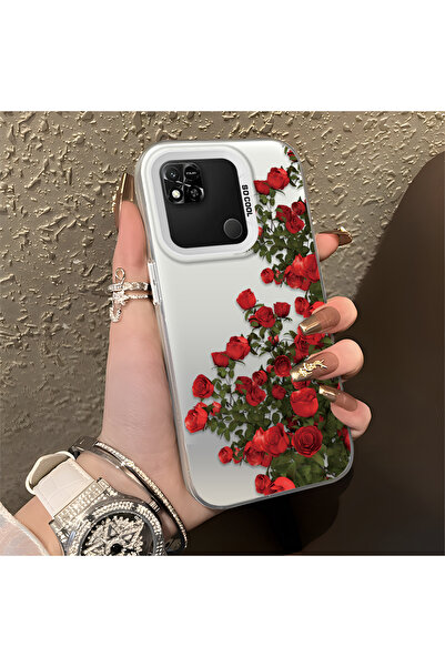SLIMFELT Redmi 9C/10A Uyumlu Güzel Çiçek Baskılı, Sade ve Şık, Şok Emici Sili...