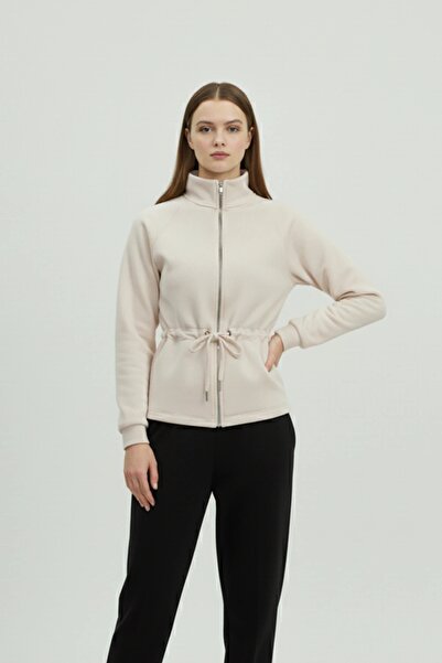 Veni Life Women's Knitted Woven Eyelet Corded Casual and Sporty Zippered Jacket