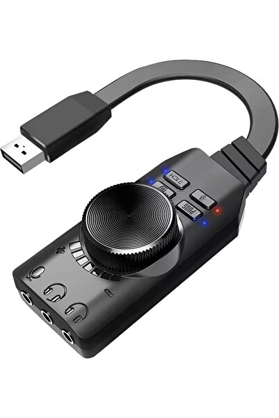 Pmr USB Dsp Sound Card 7.1 External Sound Card Gaming Pu Bg Lol Val Orant Hea...