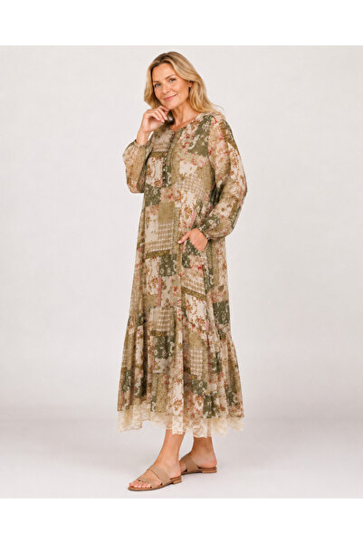 Lissmore 50% Viscose 50% Modal Lined Skirt with Lace and Side Pockets Floral ...