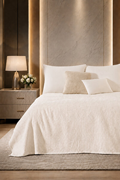Cottonest Double Pike |   Honeycomb Textured Bedspread |   200 X 220 cm