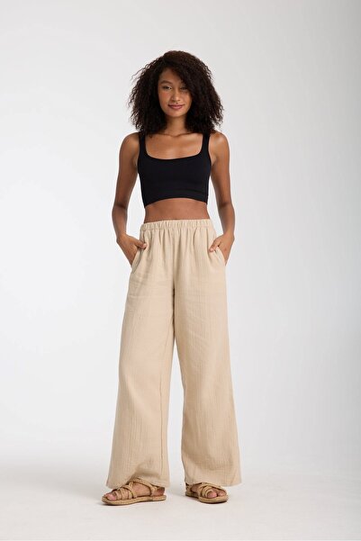 Enhitbaby Udenya Double Layered Muslin Wide Leg Pants