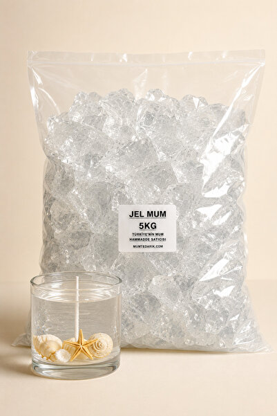 MUMTEDARİK Jel Mum 5 KG Şeffaf Mum Bazı - Dekoratif Mum Yapımı İçin Jel Wax