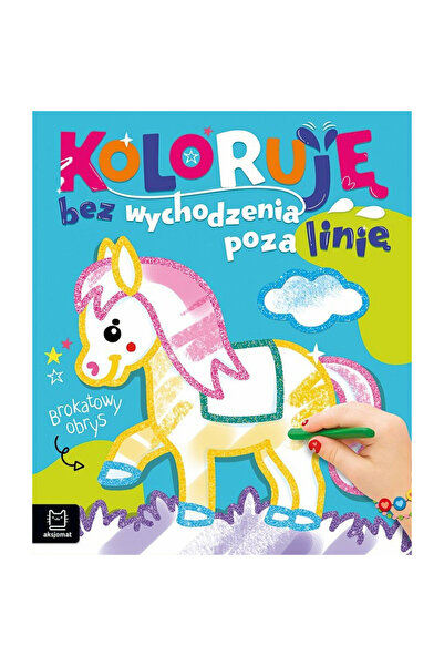AKSJOMAT Caiet de colorat Aksjomat, cu contur stralucitor, cu ponei