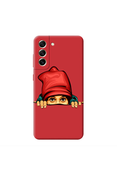 Other Samsung S21 Hidden Girl Red Colored Silicone TPU Θήκη