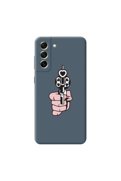 Other Samsung S21 PLUS Heart gun Dark Grey Colored Silicone TPU Θήκη