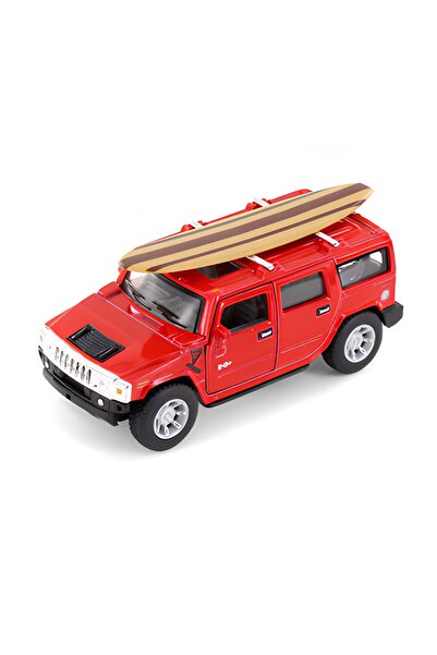 Noname Метална автомобилна фигура 2005 Hummer H2 SUT със сърф дъска Kinsmart ...