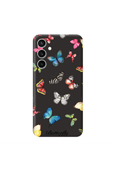 Other Samsung S24 Plus Mixed Butterflys Black Colored Silicone TPU Θήκη