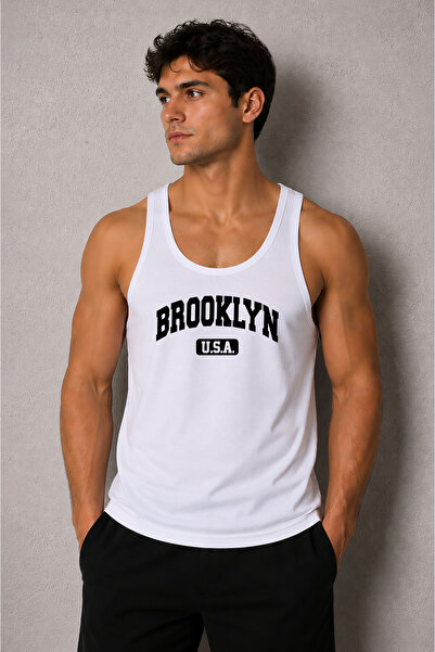 cesita Brooklyn New York Printed Men's Gym Fitness Athlete Tank Top
