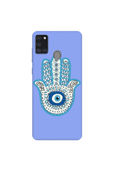 Other Samsung A21S Evil eye bead in hand Light Purple Colored Silicone TPU Θήκη