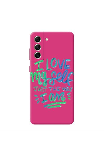 Other Samsung S21 FE I Love My self Fuchsia Colored Silicone TPU Θήκη